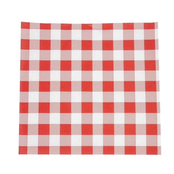 Foopak Red Gingham Greaseproof 1/4 190x300 (200)